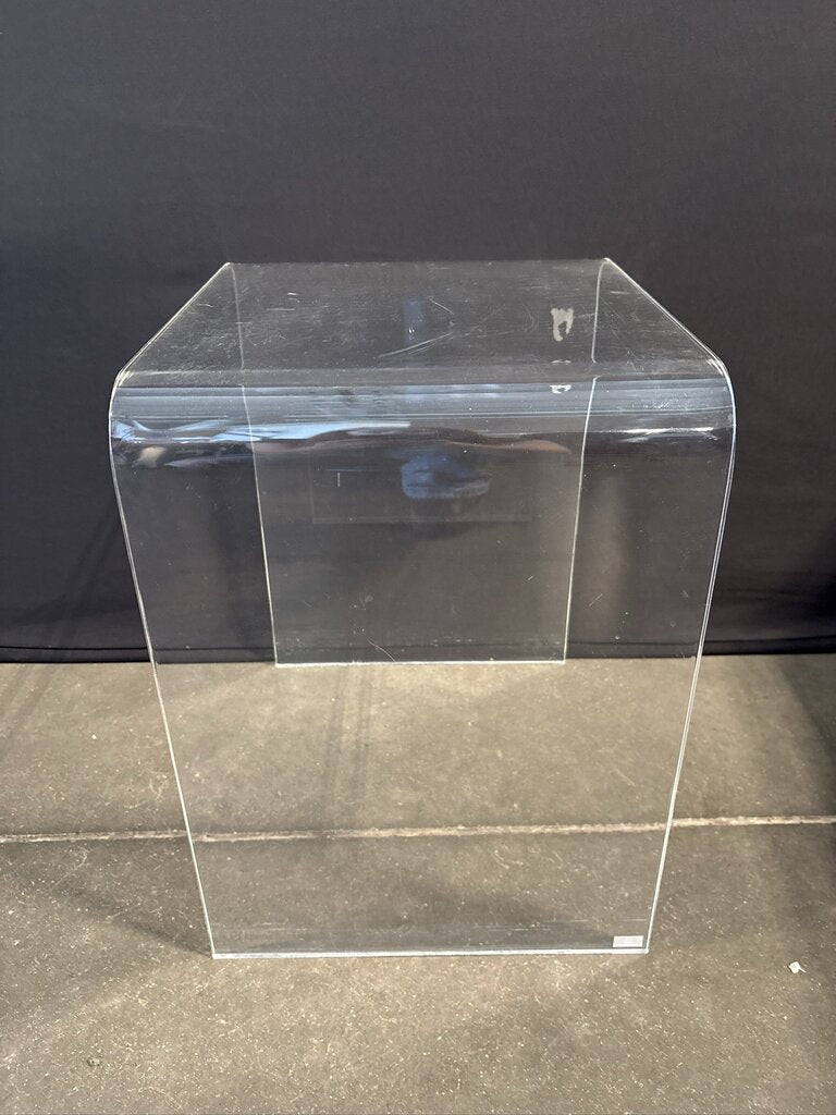 Clear Acrylic Waterfall Side Table- 14X12X16H- AS IS