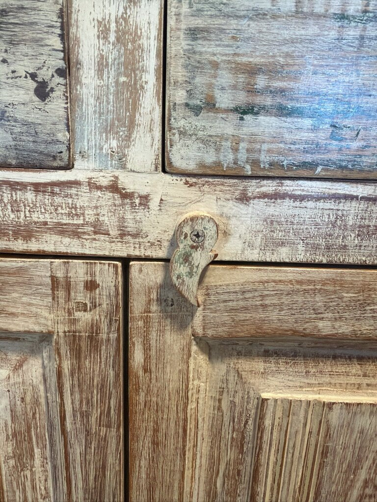 Rustic Distressed 8 Door Cabinet- 128X18X39