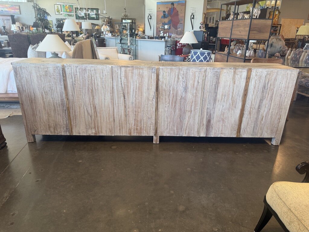 Rustic Distressed 8 Door Cabinet- 128X18X39