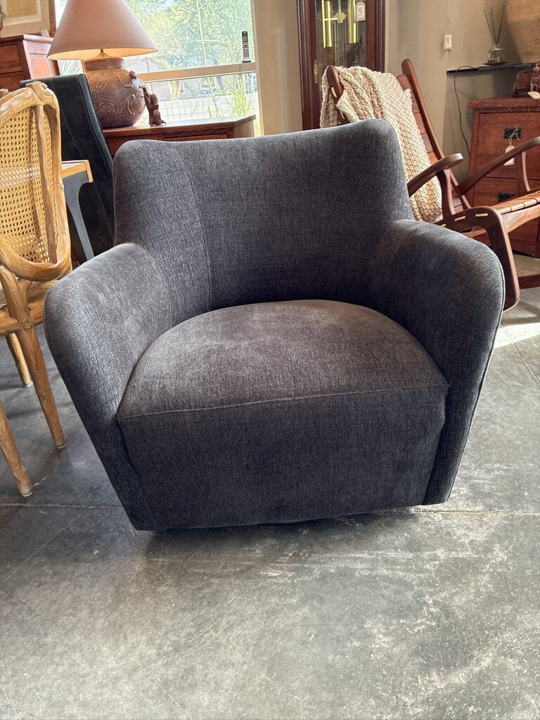 Lily Swivel Chair in Vashon Charcoal 33X37X32H