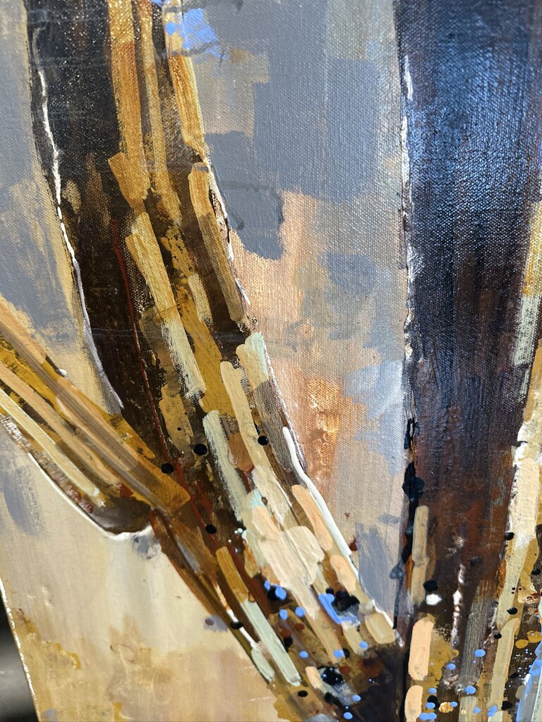Original Yellow/Brown Saguaro Art By Jack Rickard - 36X36H