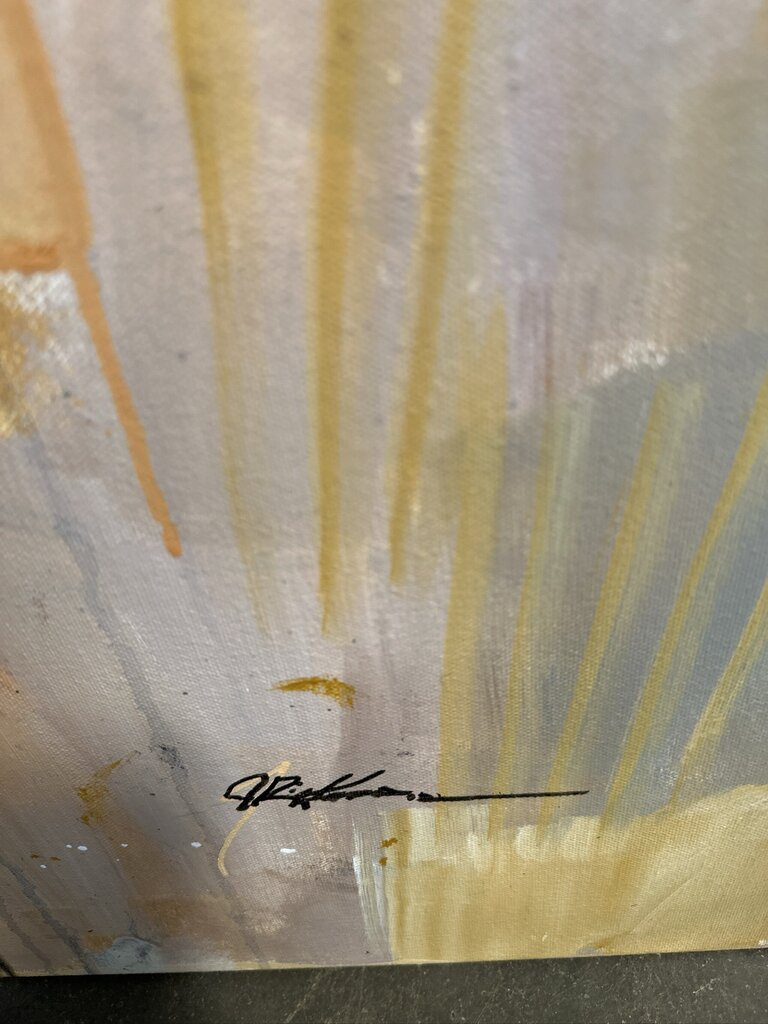 Original Yellow/Brown Saguaro Art By Jack Rickard - 36X36H