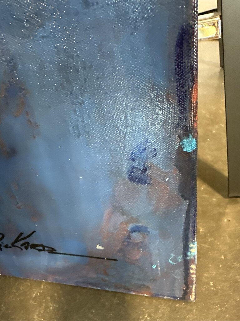 Original Pink/Blue Cactus In Pot Art By Jack Rickard - 36X36H