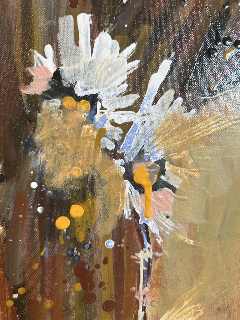 Original Yellow/Orange/Brown Saguaro Art By Jack Rickard - 36X36H