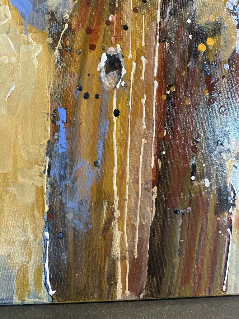 Original Yellow/Orange/Brown Saguaro Art By Jack Rickard - 36X36H