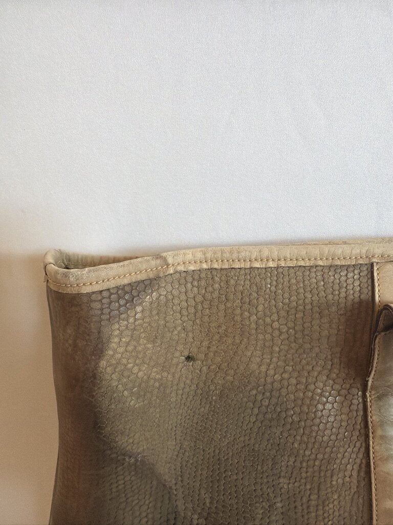 Vintage 1980s Gucci Marbled Brown Leather Lizard-Embossed Tote Bag