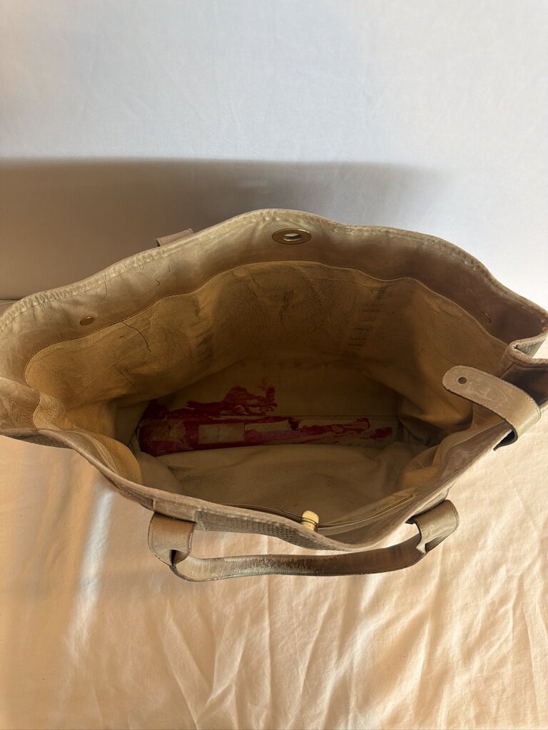 Vintage 1980s Gucci Marbled Brown Leather Lizard-Embossed Tote Bag