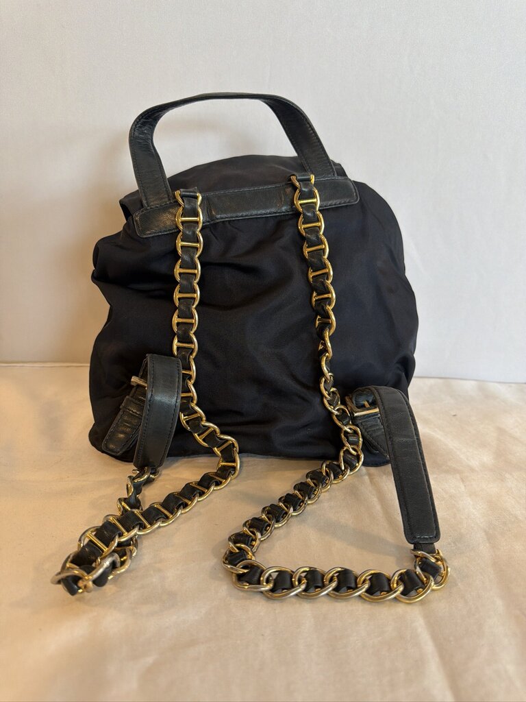 Prada Tessuto Nylon Vela Chain Backpack
