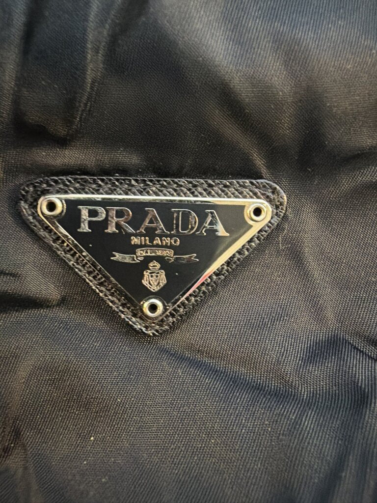 Vintage Prada Tessuto Nylon Packable Travel Duffle Bag Black
