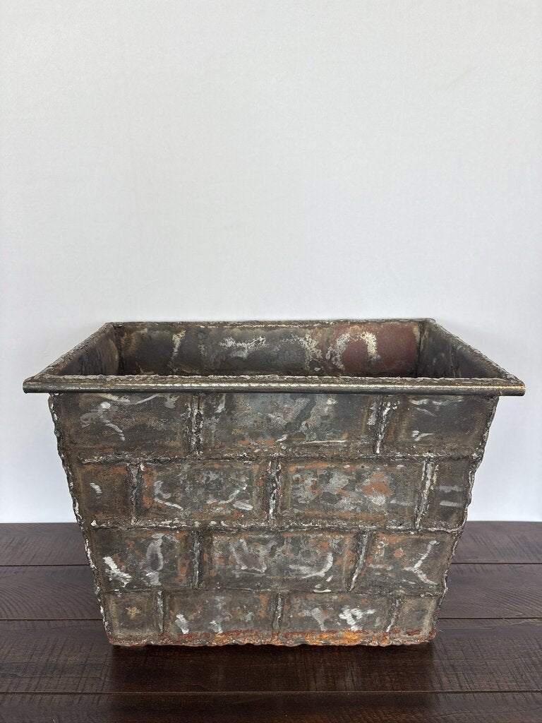 Antique Rustic Metal Bin- 16X10X13