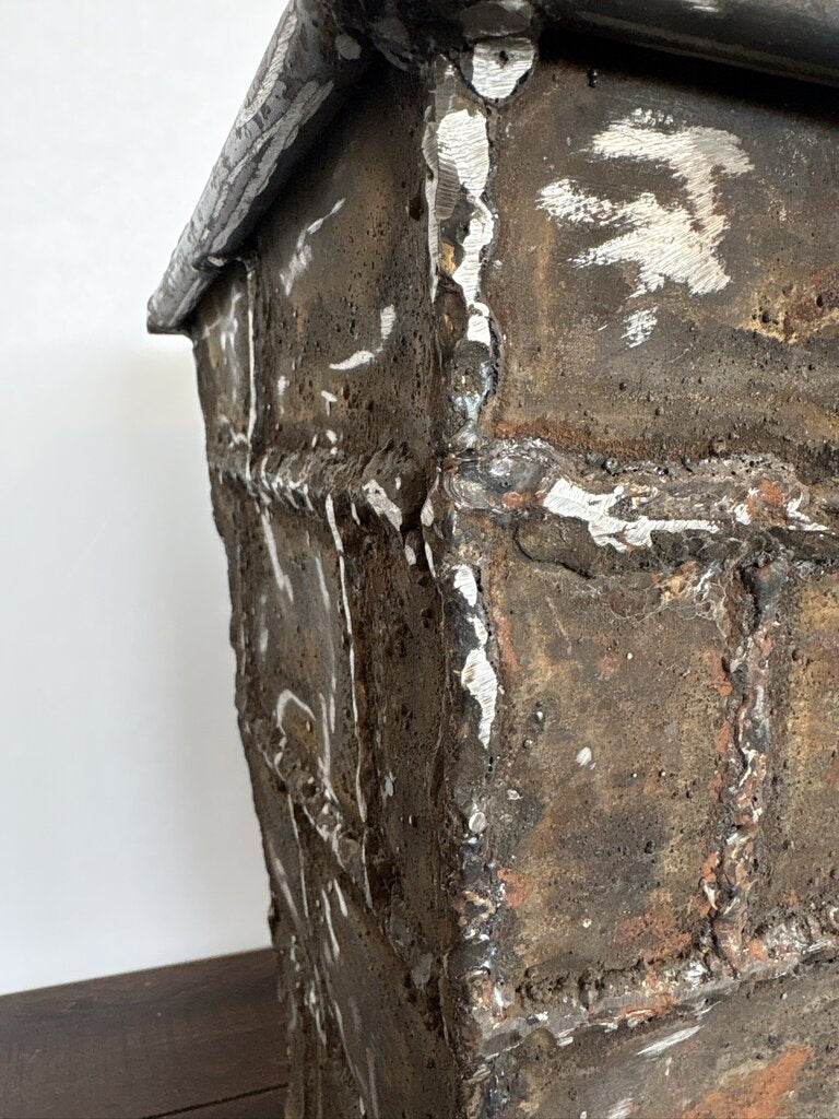 Antique Rustic Metal Bin- 16X10X13