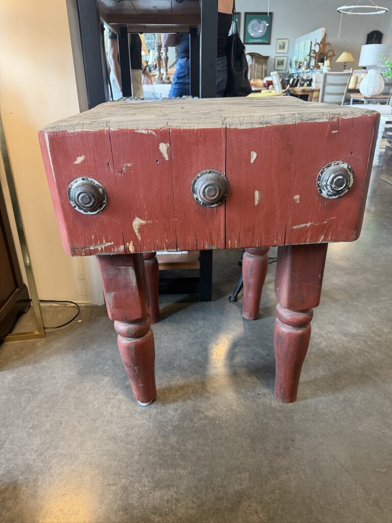Antique Rustic Butcher Block- 24X24X30