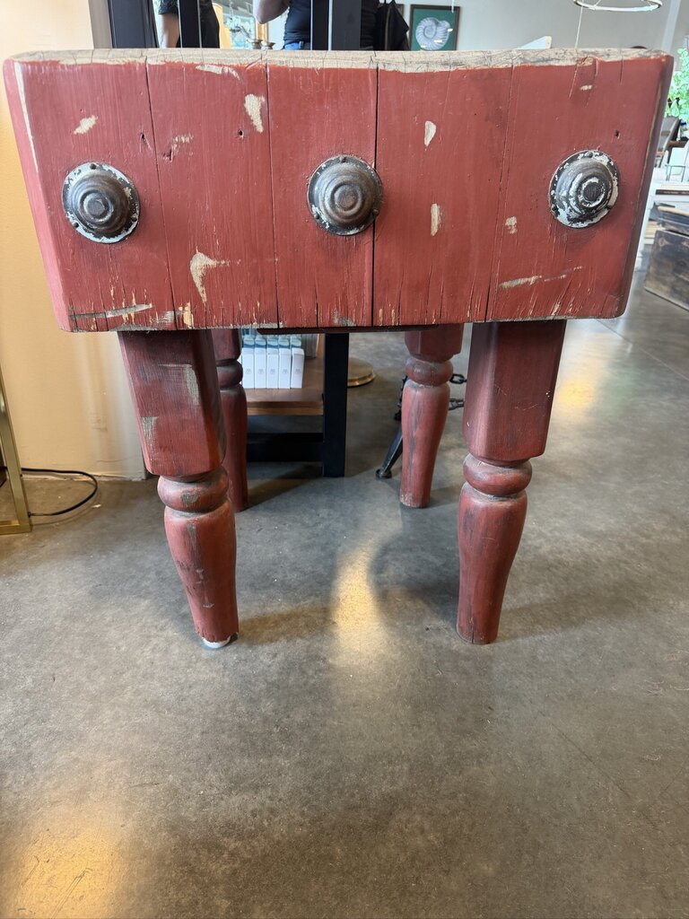 Antique Rustic Butcher Block- 24X24X30