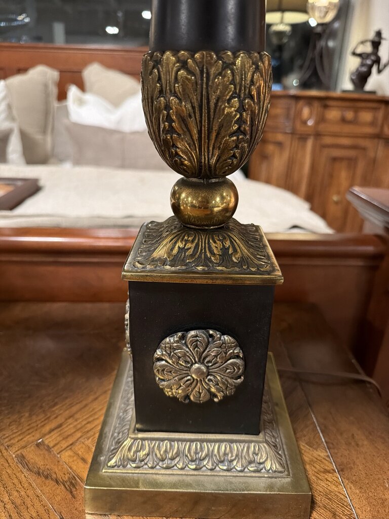 Vintage French Empire Neoclassical Column Table Lamps- 16X16X33- Pair