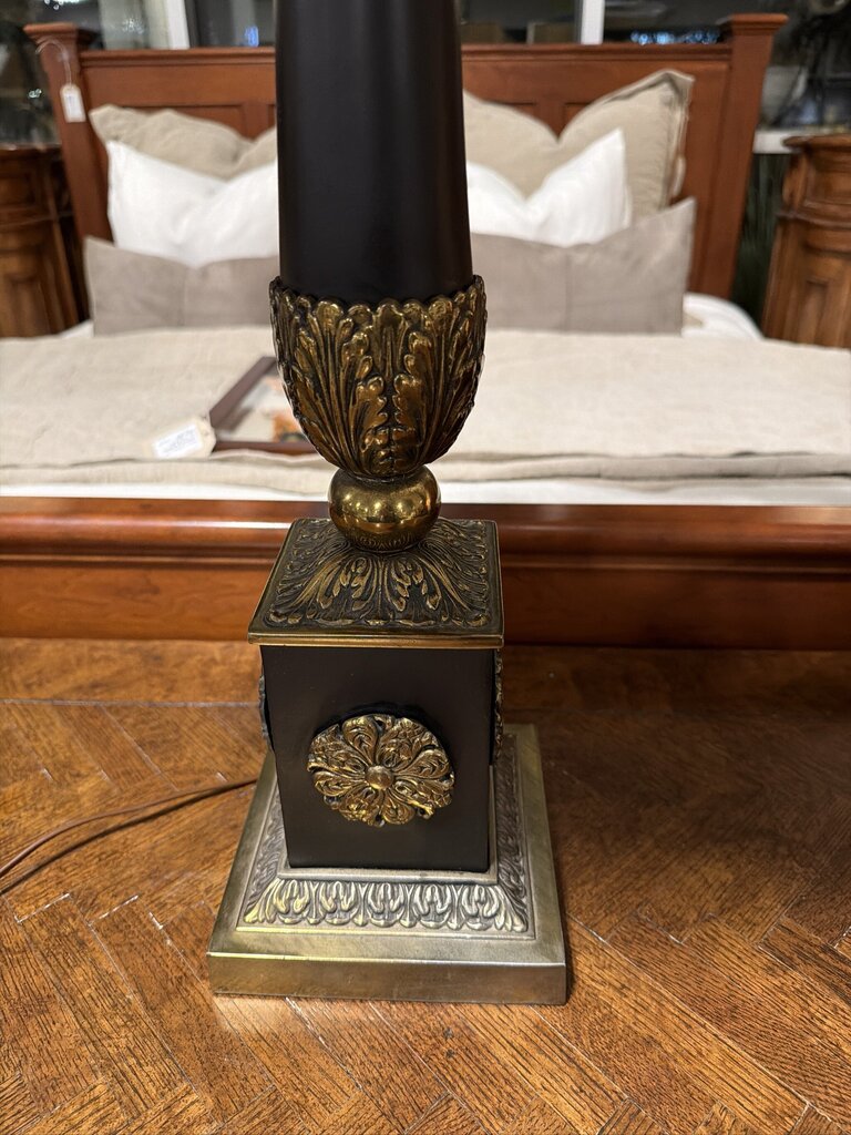 Vintage French Empire Neoclassical Column Table Lamps- 16X16X33- Pair