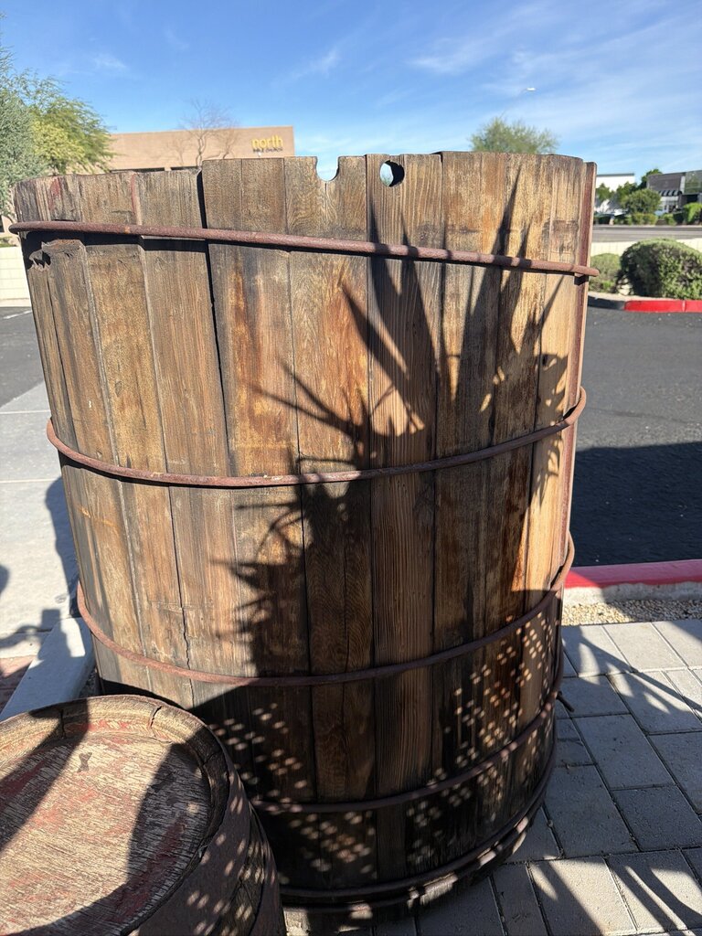 Vintage Arnold's Pickles Redwood Barrel - 40x40X49H