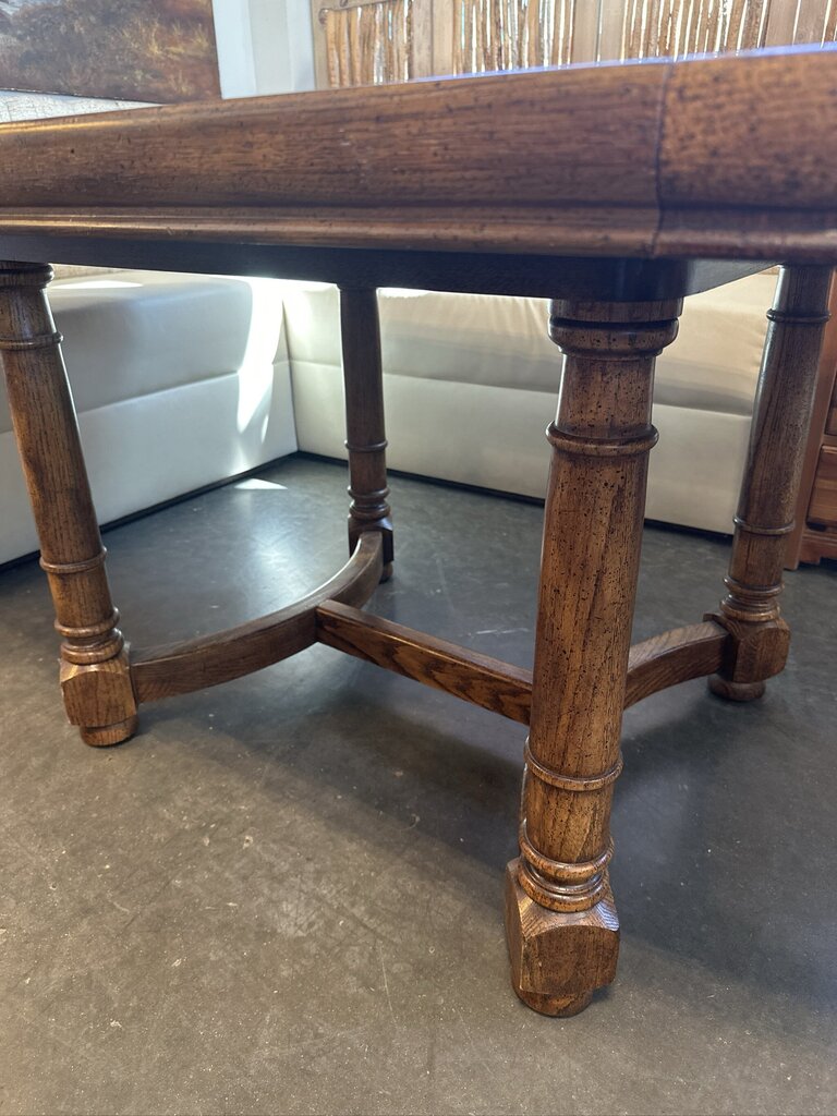 Vintage Herringbone Wood Oval Extension Dining Set-42X52-86X30