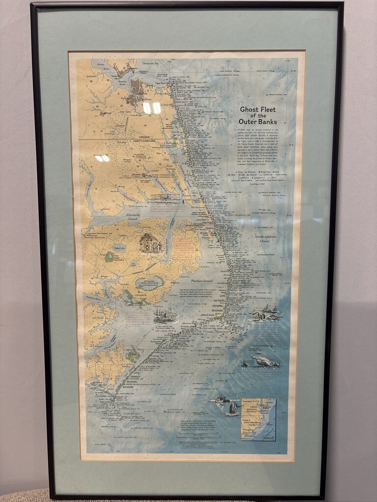 Ghost Fleet of the Outer Banks Map Poster - 14.25X24H