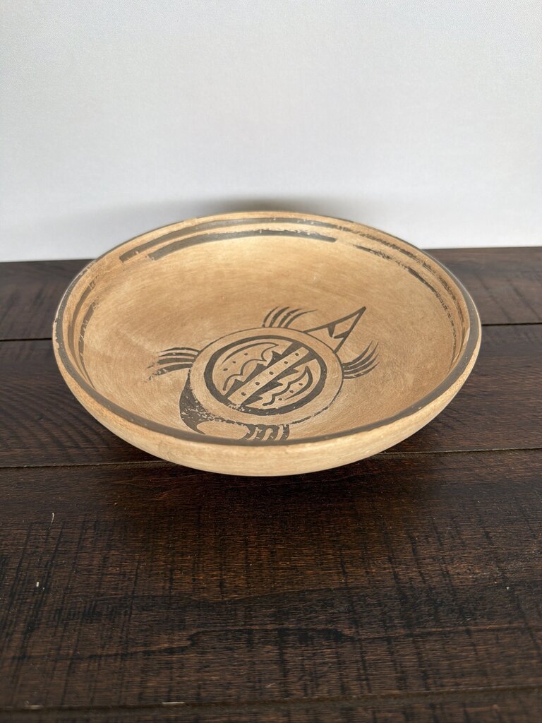 Hopi-Tewa Polychrome Vintage Pottery Bowl- 7.5X75X2