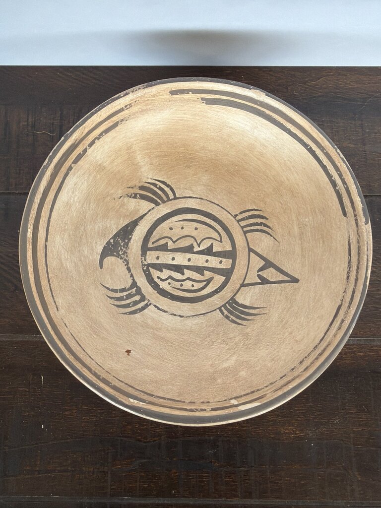 Hopi-Tewa Polychrome Vintage Pottery Bowl- 7.5X75X2