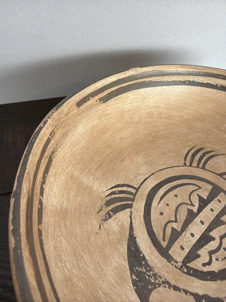 Hopi-Tewa Polychrome Vintage Pottery Bowl- 7.5X75X2