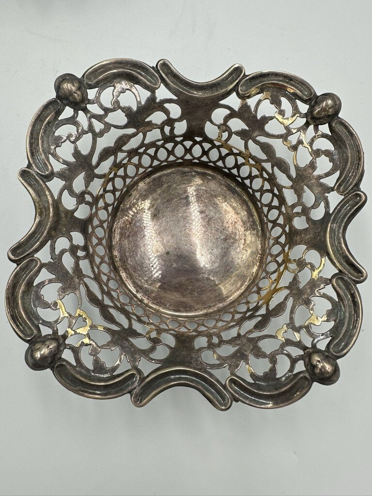 Vintage Silver Plate Filigree Bowls- 5X5X1.5- Pair