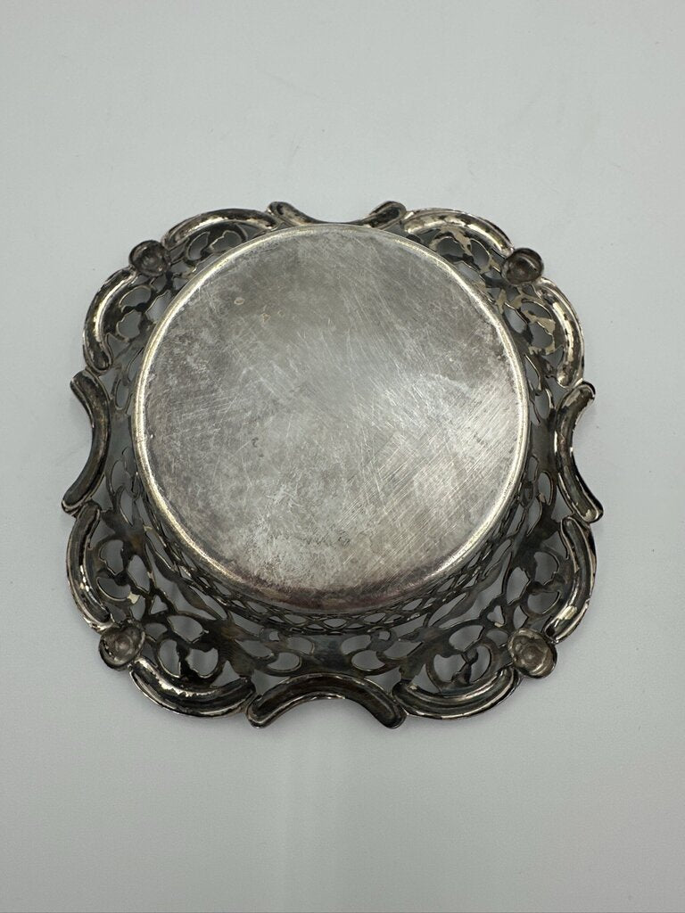 Vintage Silver Plate Filigree Bowls- 5X5X1.5- Pair