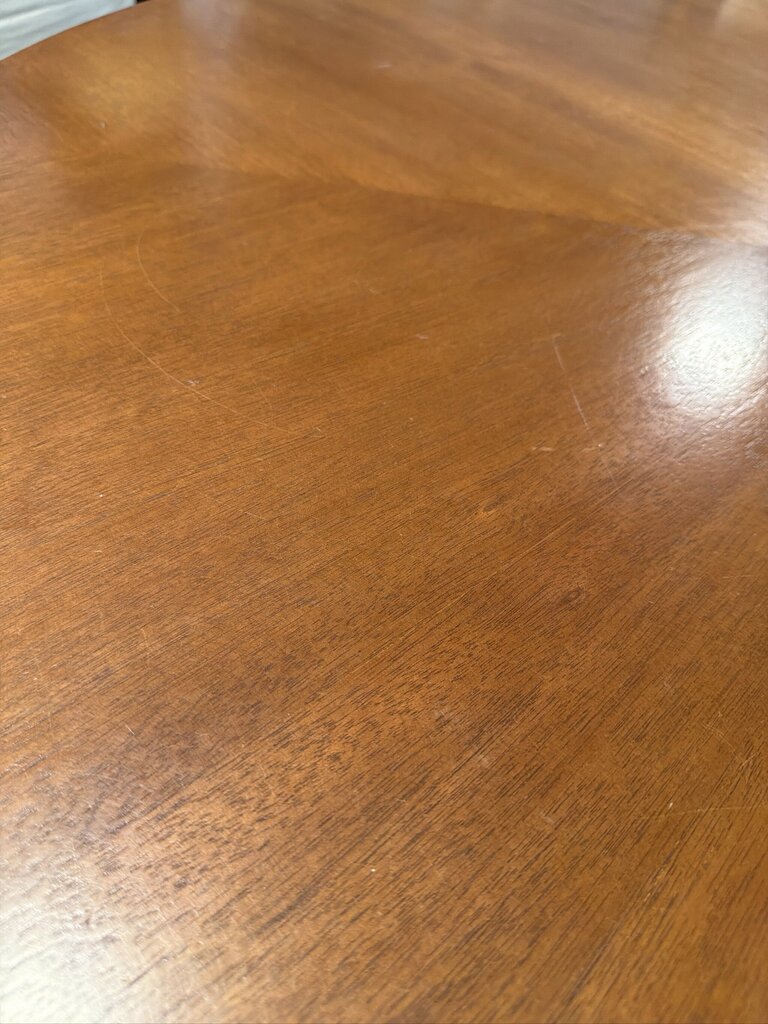 Round Wood Dining Table W/ Metal Accent Base-60X30H