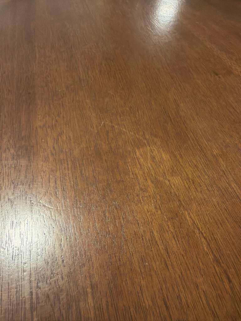 Round Wood Dining Table W/ Metal Accent Base-60X30H