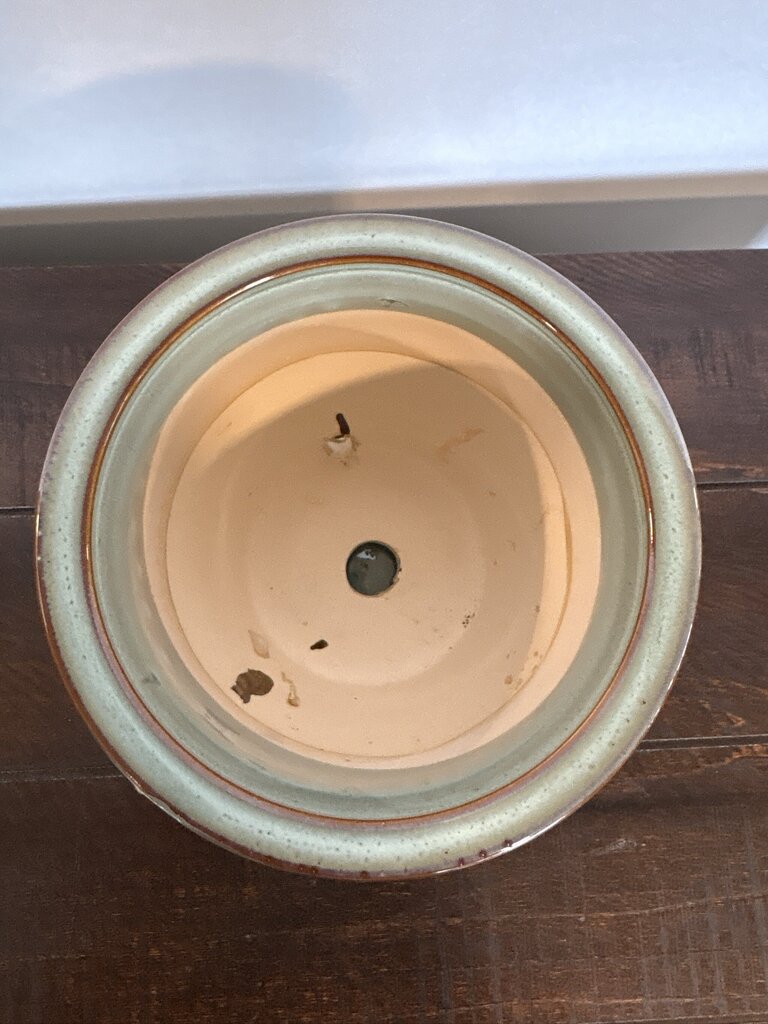 Sage Green Glazed Ceramic Planter - 6X6X5.5H