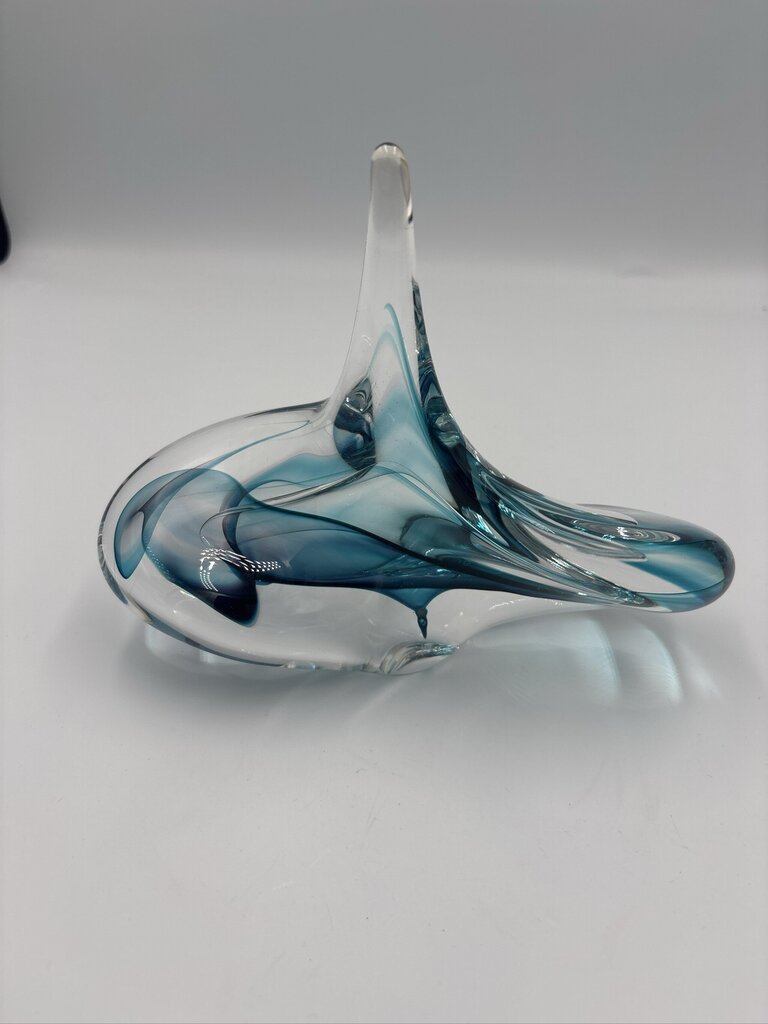 David Goldhagen Free Form Art Glass Sculpture Signed - 8X3X6.5