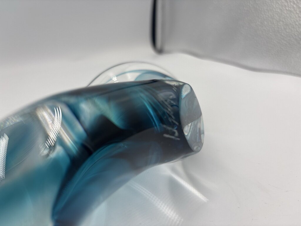 David Goldhagen Free Form Art Glass Sculpture Signed - 8X3X6.5