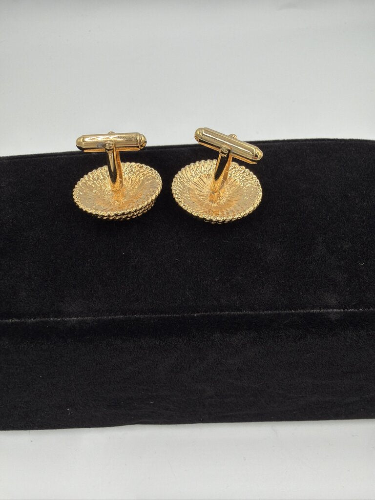 Vintage St. John Signature "SJ" Logo Enamel Cufflinks