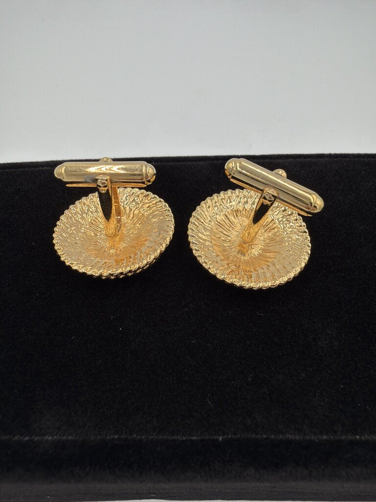 Vintage St. John Signature "SJ" Logo Enamel Cufflinks