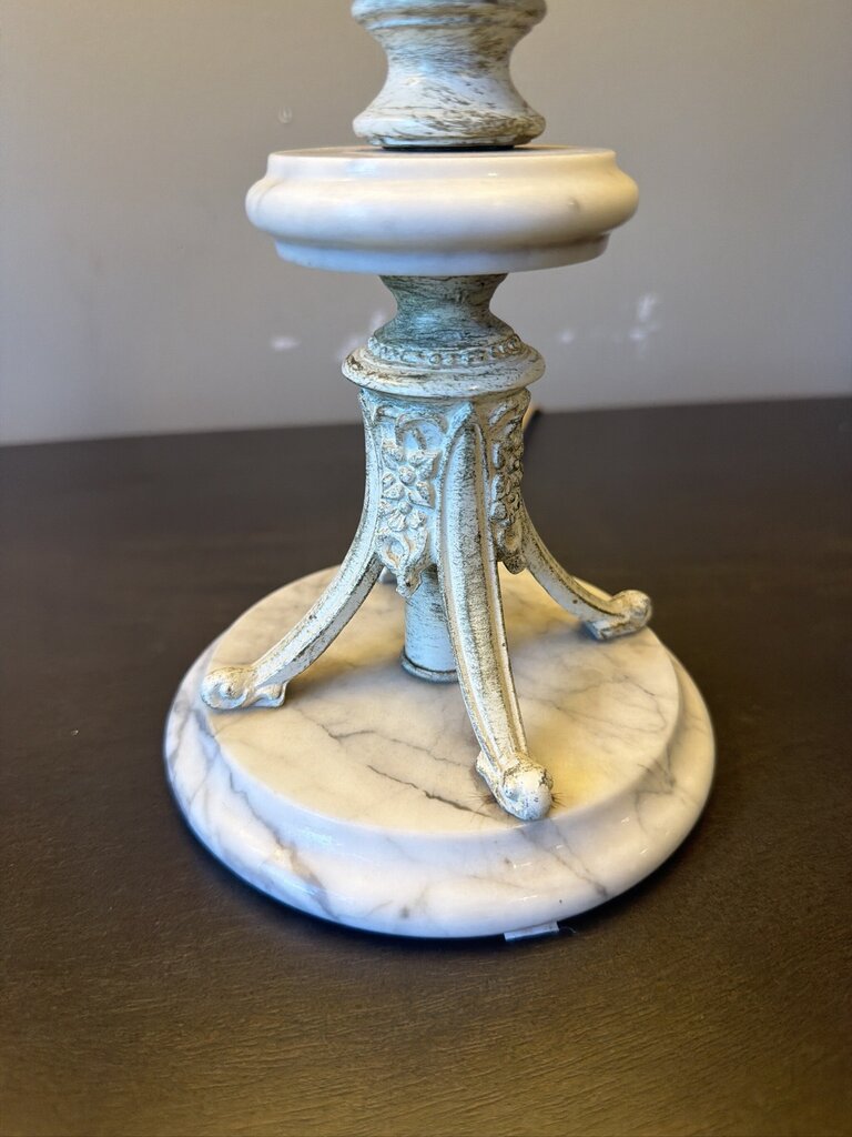 Antique Whitewashed Lamps- 14X14X21- Pair