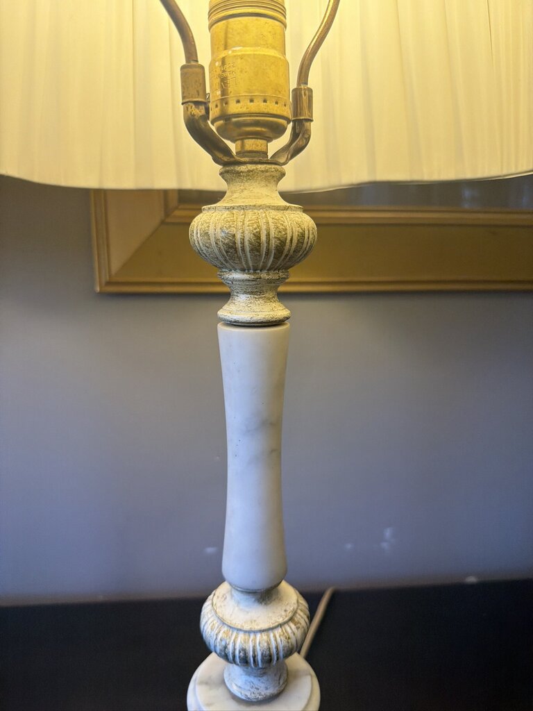 Antique Whitewashed Lamps- 14X14X21- Pair