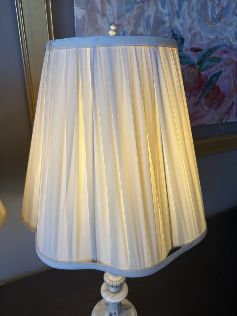 Antique Whitewashed Lamps- 14X14X21- Pair