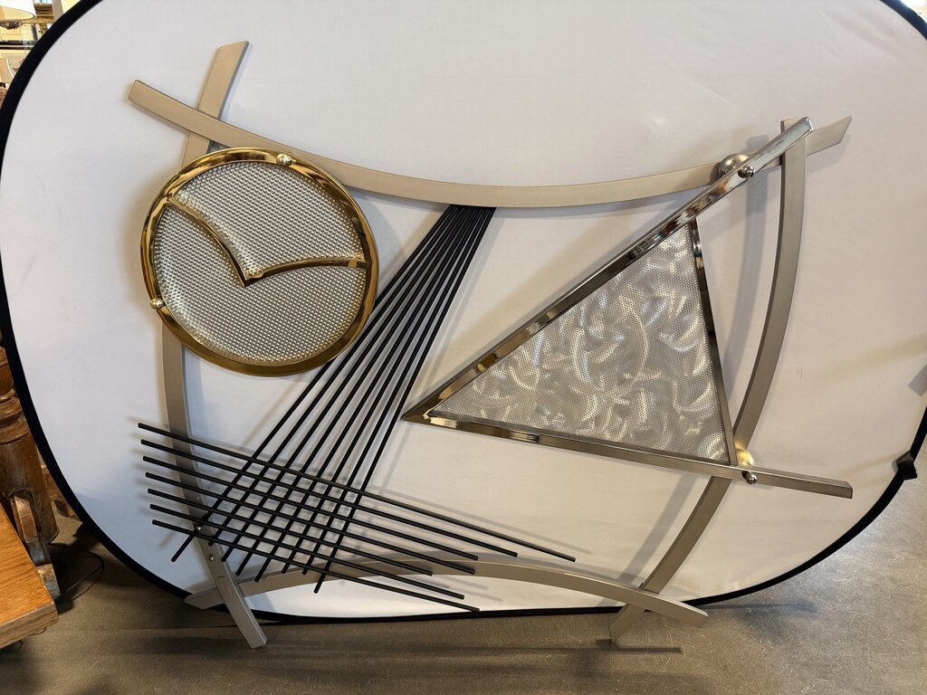 MCM Iron & Brass Modernist Wall Art By Jeff Mehringer-51X5X52