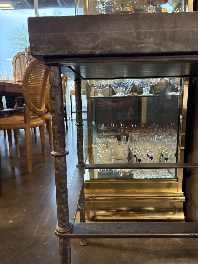 Restoration Hardware Bluestone & Iron Console - AS IS - 48X18X30.5H