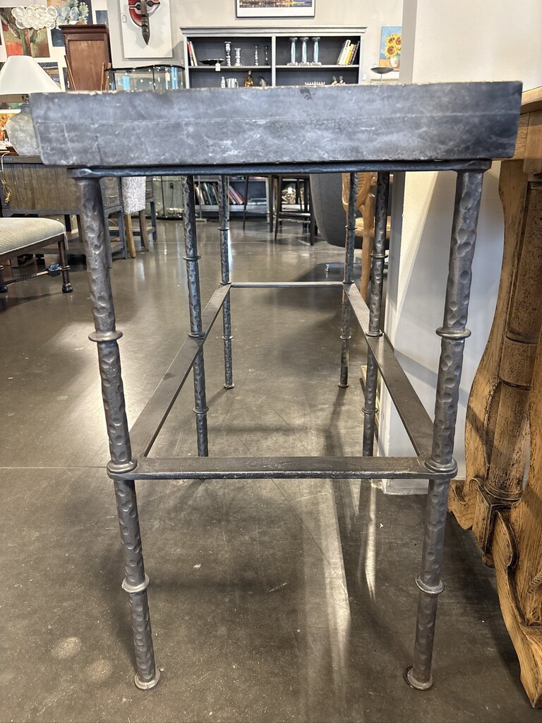 Restoration Hardware Bluestone & Iron Console - AS IS - 48X18X30.5H