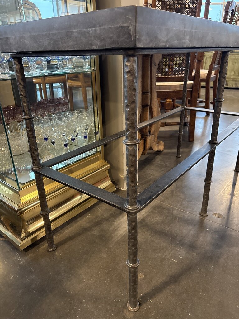 Restoration Hardware Bluestone & Iron Console - AS IS - 48X18X30.5H