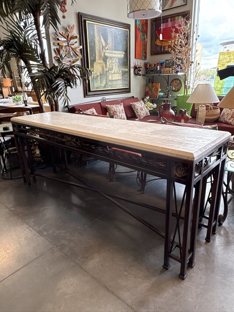Kreiss Stone & Iron Console- 96.5X26X37.5H
