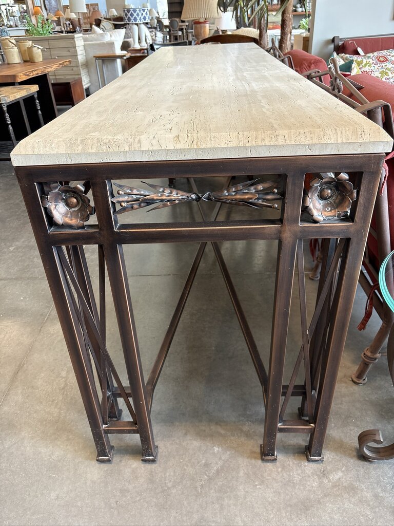Kreiss Stone & Iron Console- 96.5X26X37.5H