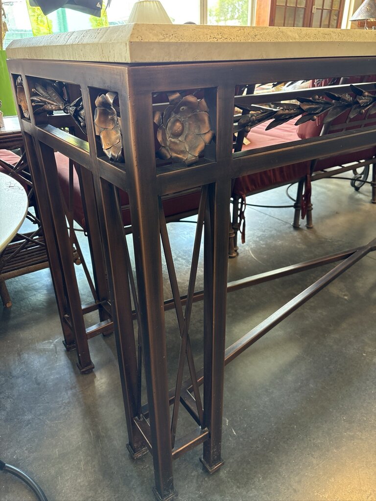 Kreiss Stone & Iron Console- 96.5X26X37.5H
