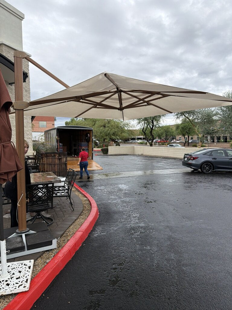 Frontgate Altura Cantilever Umbrella W/ Base - 156X156X108H