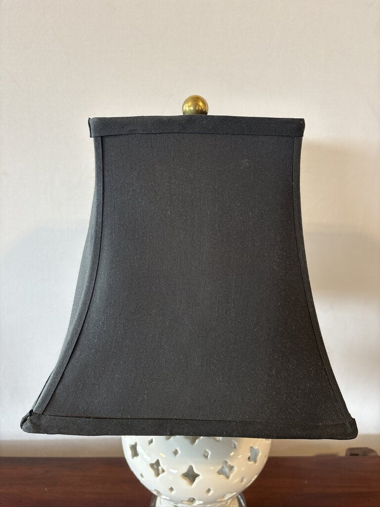 White Cut Out Lamp W/ Black Shade - 10.5X10.5X21H