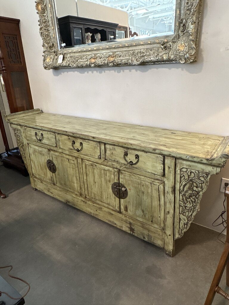 Vintage Green Distressed Ming Console-