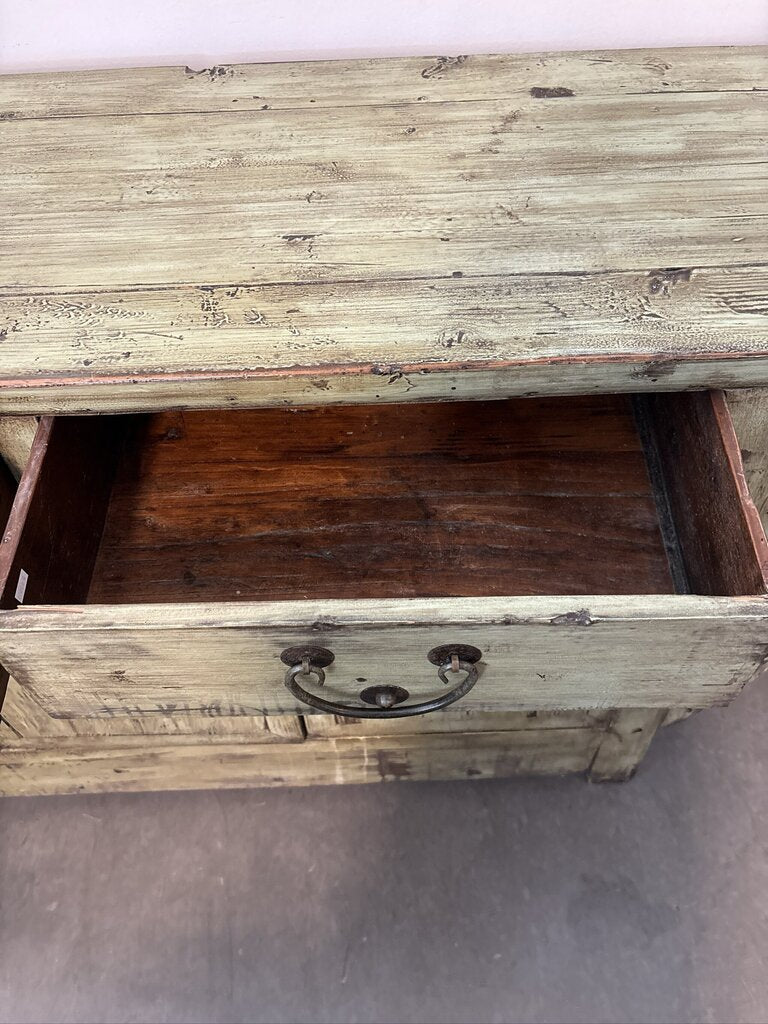 Vintage Green Distressed Ming Console-