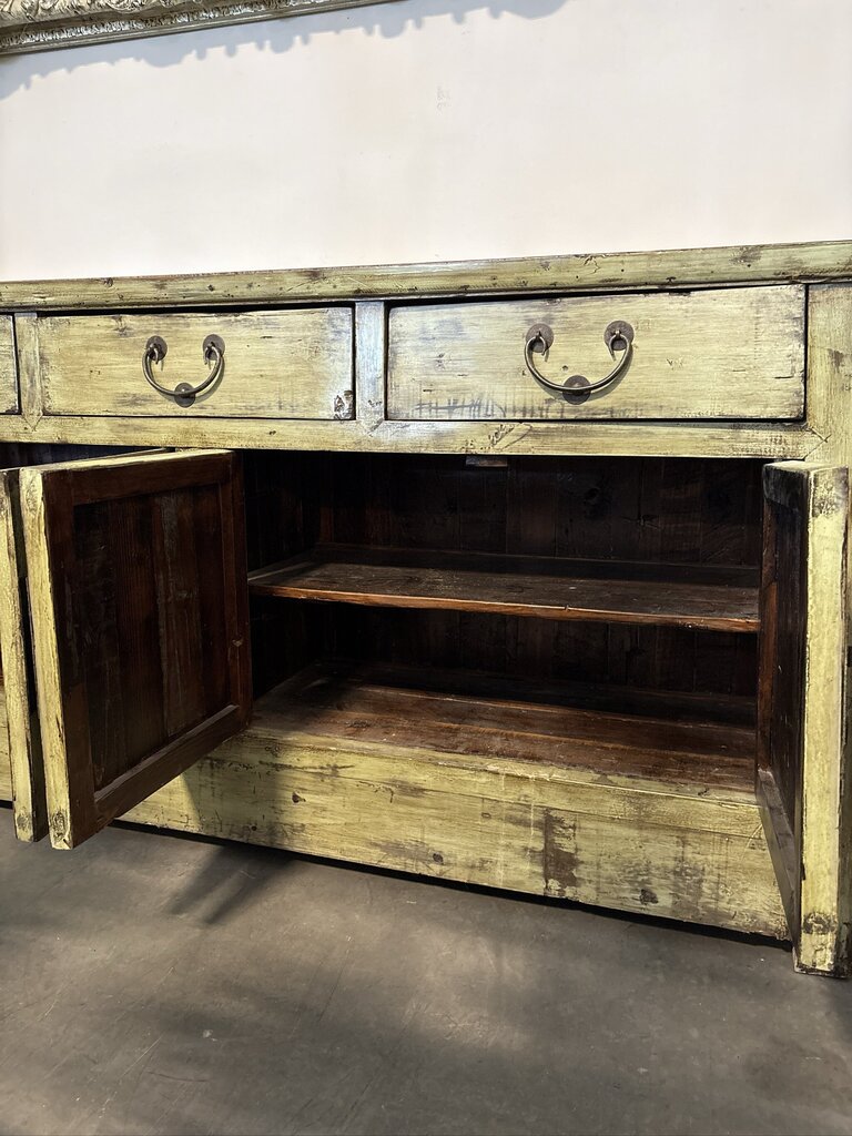 Vintage Green Distressed Ming Console-