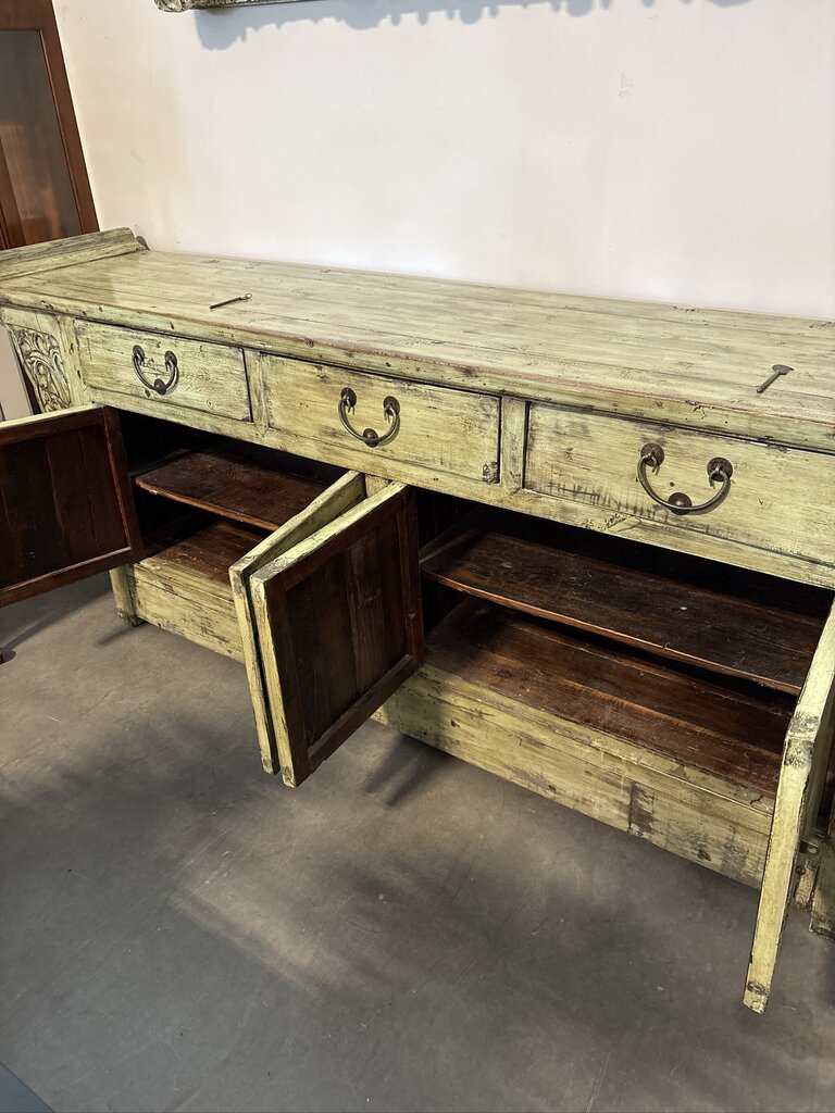 Vintage Green Distressed Ming Console-